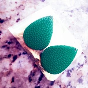 Faux leather teardrop earrings